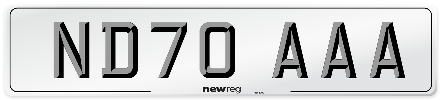 ND70 AAA Number Plate from New Reg